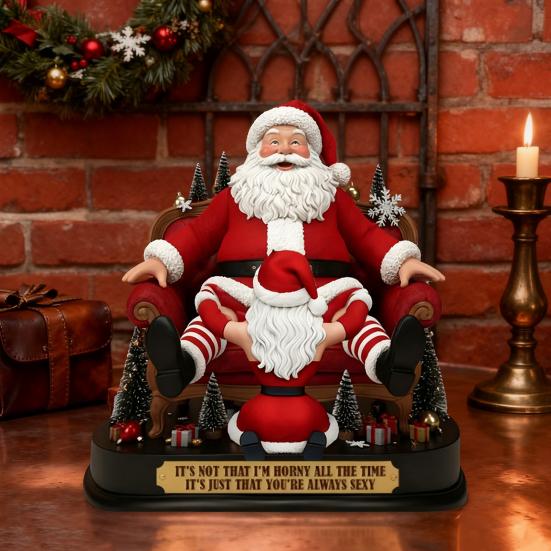 Weihnachtsmann Lustiges Paar Plakette Es ist nicht, dass ich geil bin Acryl Ornament Gag Geschenke