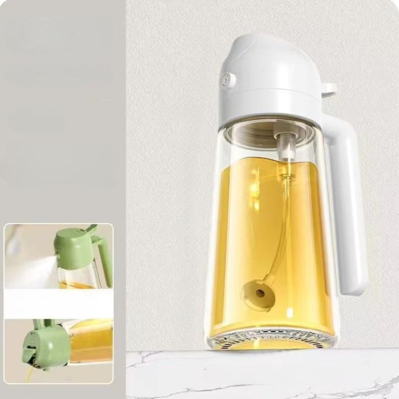 600ml Glass Spray Oil Sprayer Bottle 2 In 1 Spray Oil Dispenser Jar Kitchen BBQ Seasoning Container Dispenser Barbecue Cooking