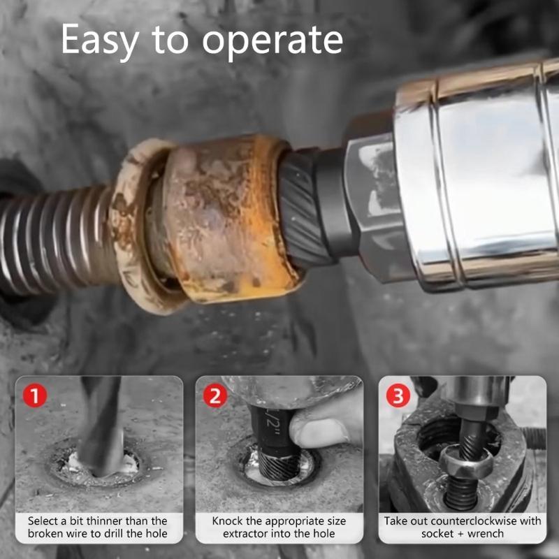 652F 10/25Pcs Damaged Screw Extractor Drill Bits Purpose Tools Broken Speed Out Easy Bolt Stripped Screw Remover Tool