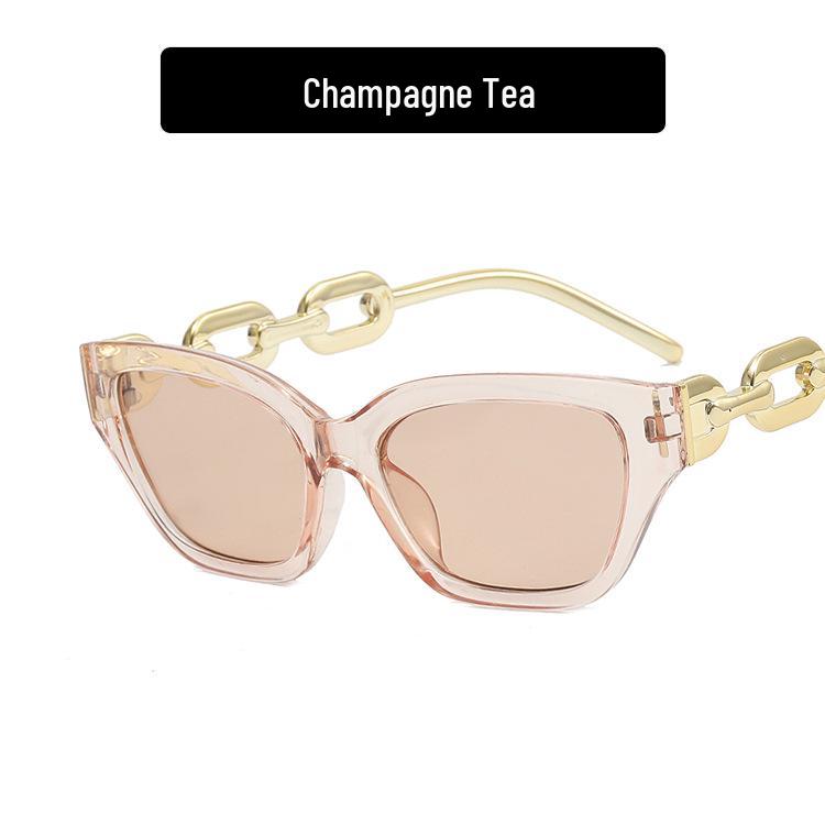 

Chain Leg Cat Eye Sunglasses - 2022 Trend, Women s Fashion, Small Frame, European & American Hip Hop Style. As shown in image