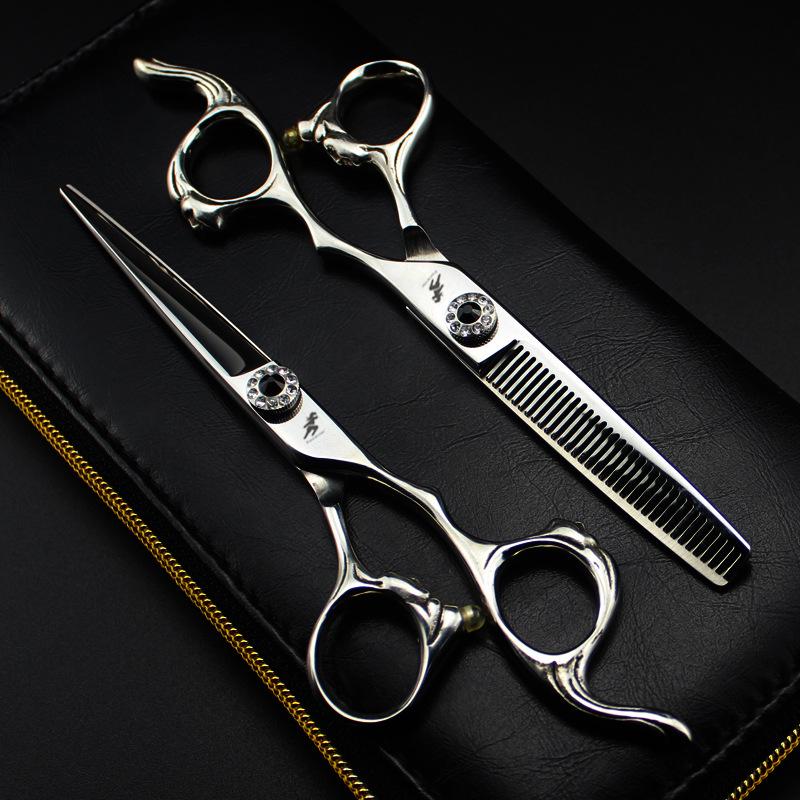 6.0-Inch LD-38 Hairdressing Scissors Set: Straight Shears, Thinning Scissors for Barbers.
