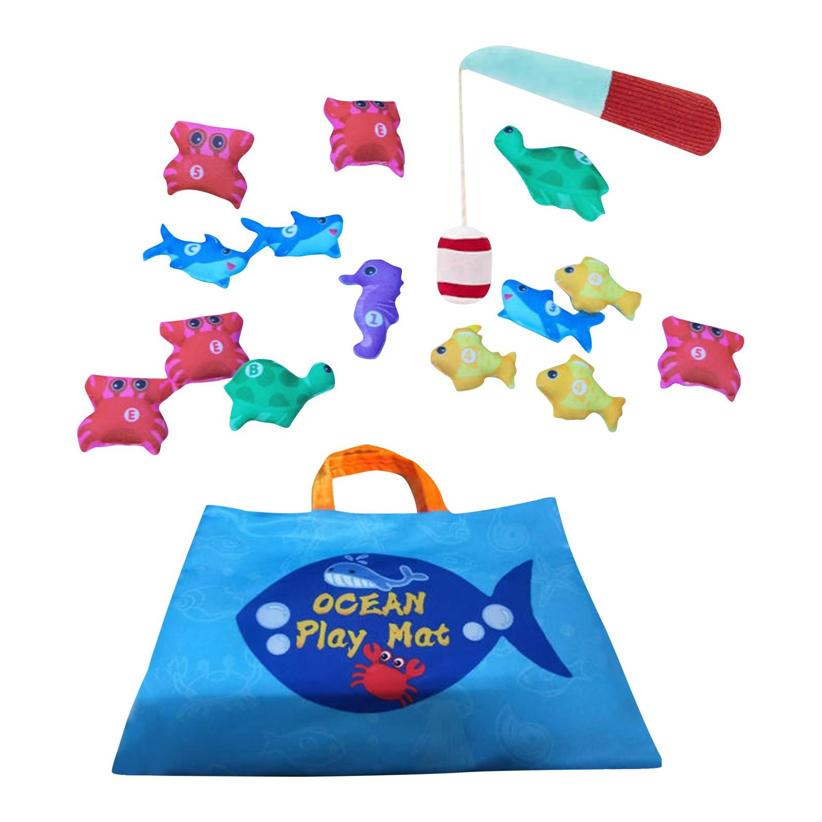 

Игрушки для малышей, игрушки для подарков на день рождения для мальчиков и девочек от 1 до 3 лет, игрушечные рыболовные игрушки из ткани 10 в 1 One Size белый