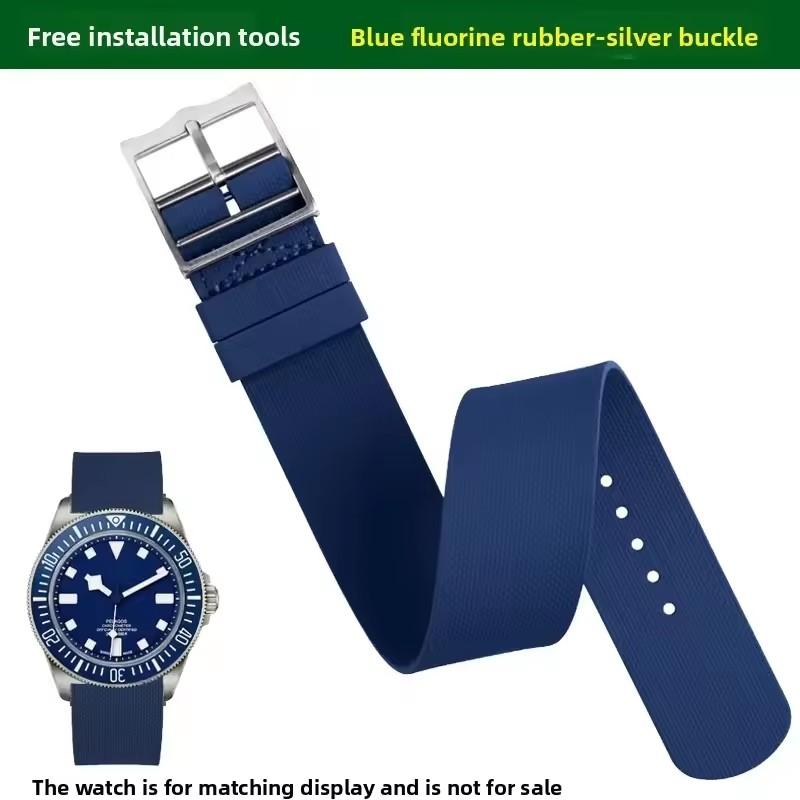 Watch Band For Tudor, Rolex, Omega, Longines, Tissot, IWC and Hamilton fluororubber all-in-one universal watch straps
