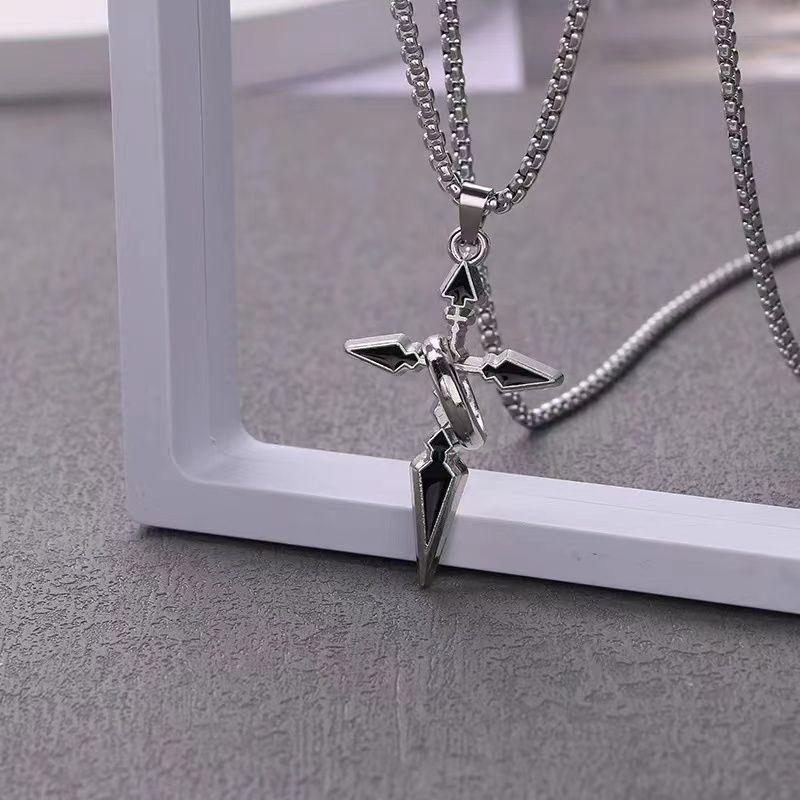Cross Pendant Men s Necklace Men s Trendy Brand Versatile Chain Boys  Trendy Sweatshirt 60CM