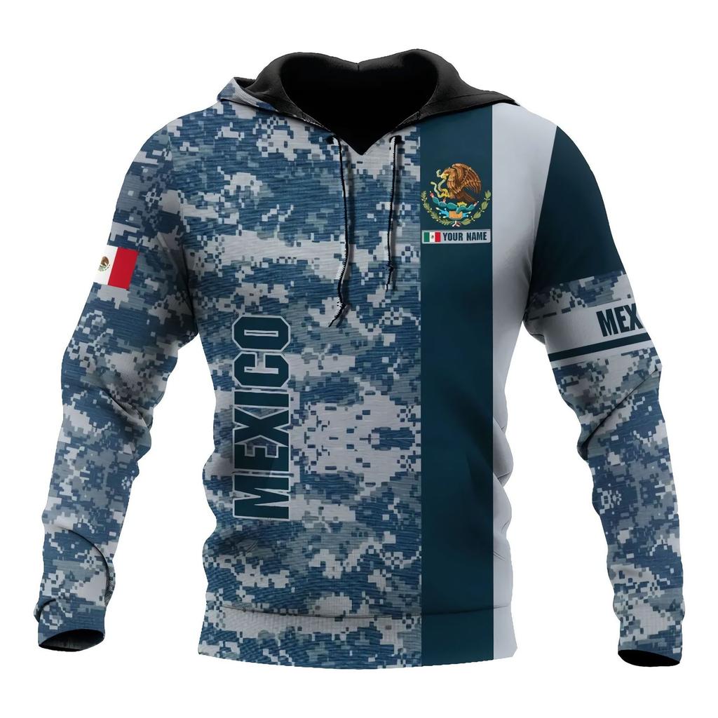 2025 Europe, America, Europe and America men's sweater Mexico logo boys sweater 3D printing autumn and winter hooded sweater