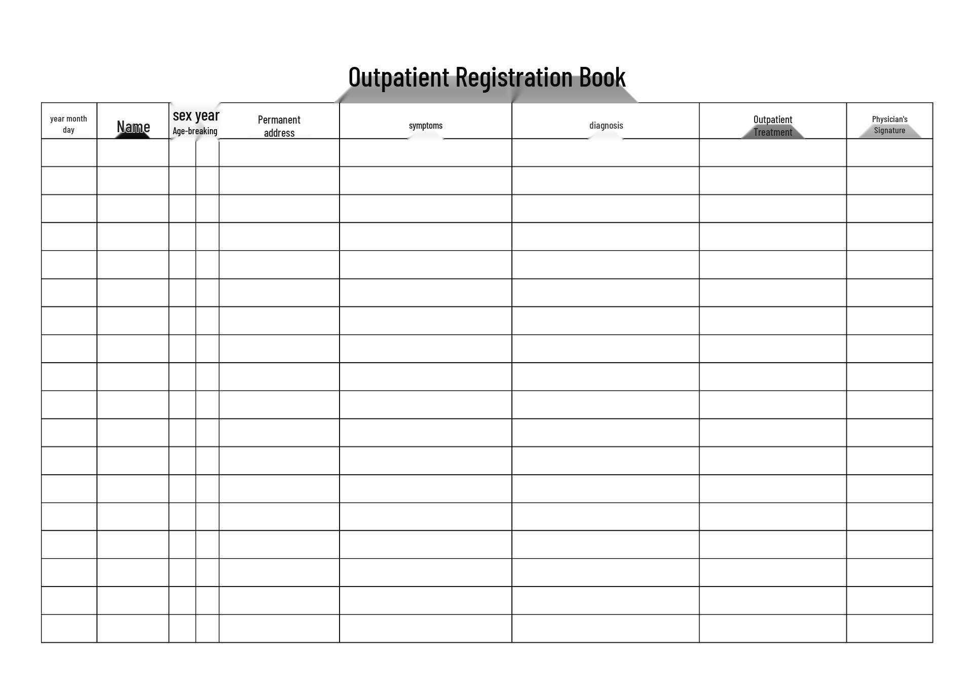 Outpatient Registration and Symptom Log Book