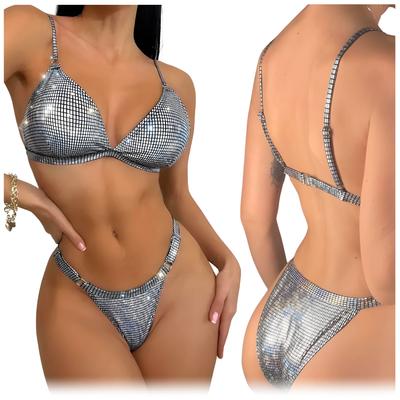 Women's Two-piece Swimsuit, Shiny Bikini, Plus Size Xxl. Women's Two-piece Swimsuit, Shiny Bikini, Plus Size Xxl.