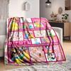 1Pc Princesses Pink Frames Blanket Soft And Comfortable Casual Warm Camping Travel Christmas Halloween Xmas Gift M928440