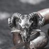 Stylish Silvery Goat Head Adjustable Ring For Men - Perfect For Everyday Wear