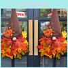 Holiday Door Hanger With Maple Leaf Hat For Thanksgiving Decor And Photo Props