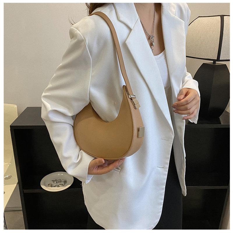 Women's Faux Leather Crescent Bag New Lightweight Shoulder Crossbody Purse Soft Texture Hobo Bag