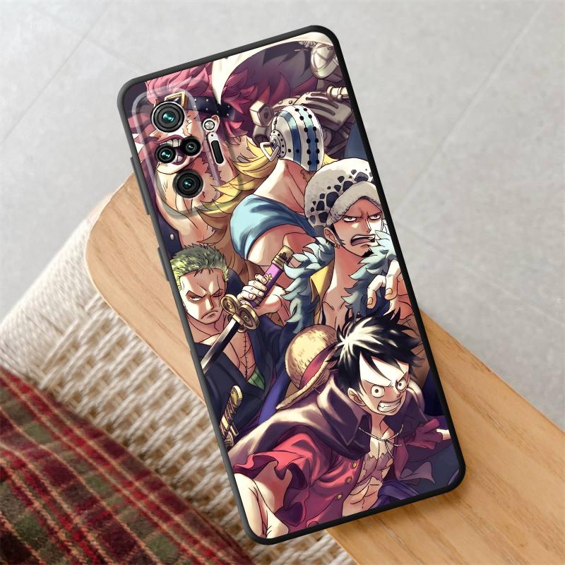 

Black Soft Shell Case for Xiaomi Redmi 10C K40 Pro 12C A2+ A3X A1+ K80 A4 13C 9T A5 9 14C 9A 9C A3 10A One Piece Cool Luffy Redmi A2