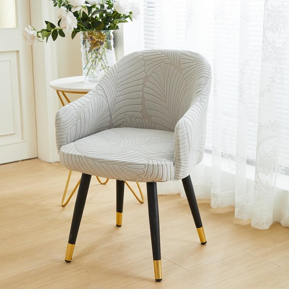 

Soft High Back Dining Chair Cover Stretch Jacquard Elastic Spandex Jacquard Chair Cover Slipcover Kitchen Chair Cover Kitchen світло-сірого кольору