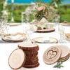 3-12cm Thick Natural Pine Round Unfinished Wood Slices Circles with Tree Bark Log Discs DIY Crafts Rustic Wedding Party Painting
