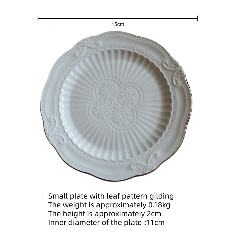 European-style home butterfly relief round plate, Western dinner plate, steak inventory, heart plate, dessert plate, cake plate