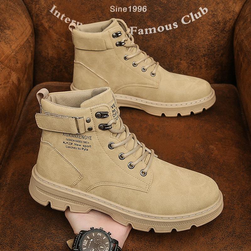 Fashion New Coturno Men Leather Shoes High Top Fashion Winter Warm Snow Shoes Dr. Motorcycle Ankle Boots Couple Unisex Boots Size 39-44