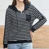 Navava Men S NT2988 STriped Zip PoinT Hoodie Long Sleeve T ShirT