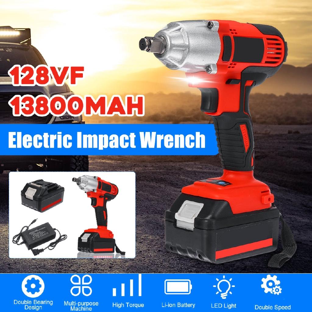128VF 13800mAh Multifunctional Lithium Battery Electric Wrench Infinitely Variable Speed Electric Impact Wrench Woodworking DIY