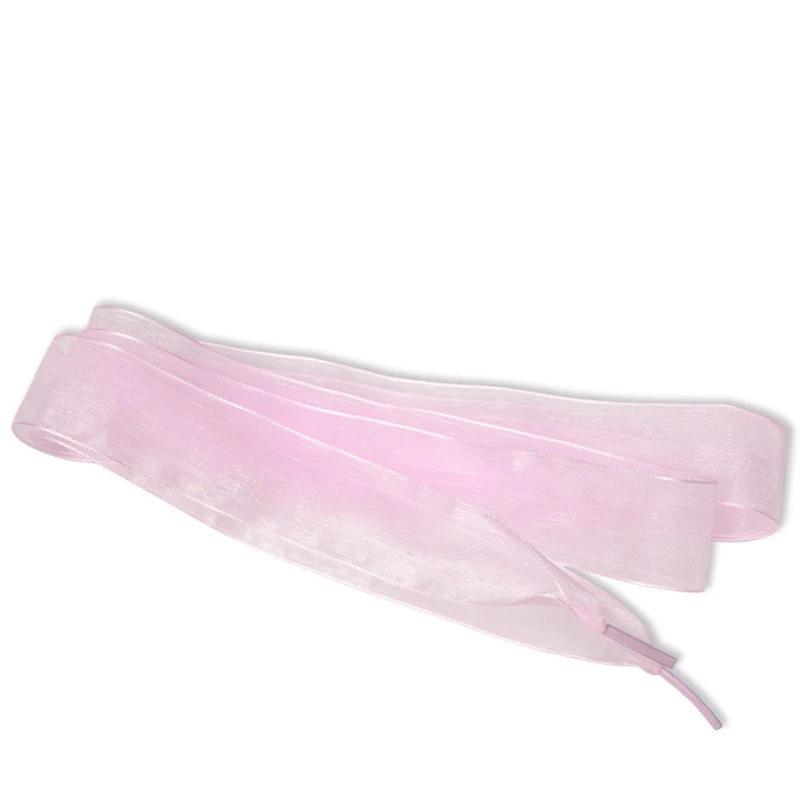 Flat Silk Shoe Laces 2.5CM Width Tulle Webbing Snow Shoelace Fit Sneakers Ballet Lace Chiffon Yarn Shoelaces Shoes Accessories