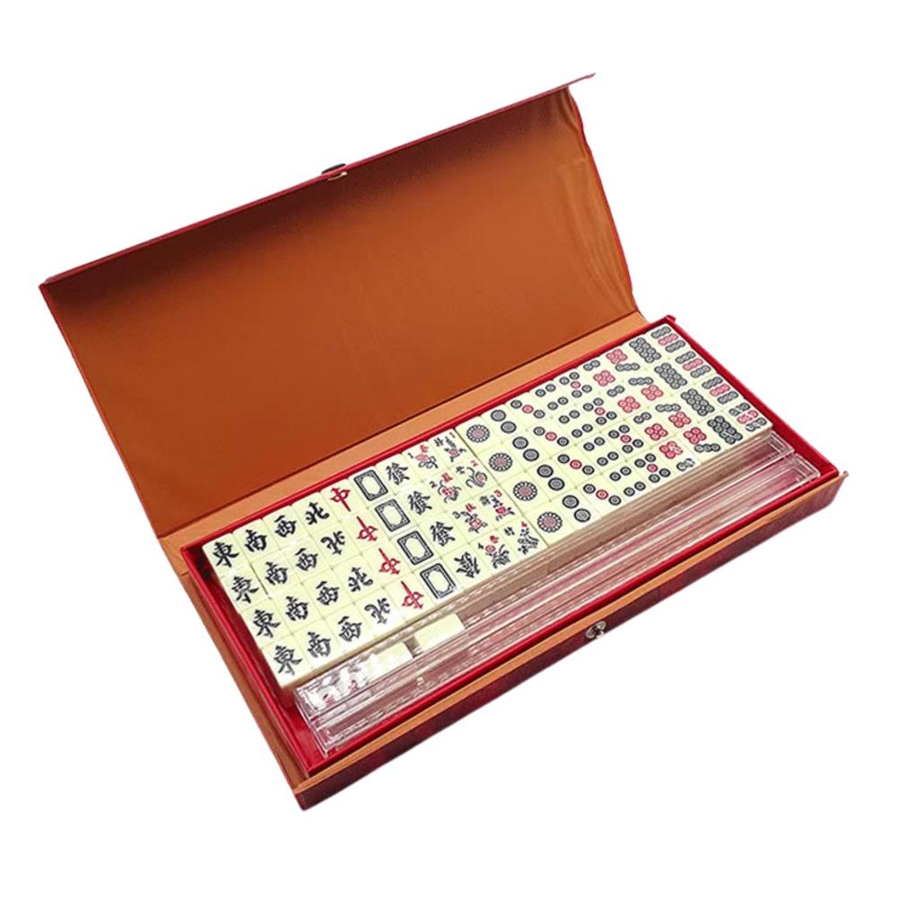 Set Gioco Mahjong Cinese 144 Mini Tessere Bianche Incise Per Riunioni di Famiglia Per Gioco Stile Cinese Tempo Libero in Famiglia