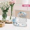 2D Flat, "Pour Ma Maman" Heart-Shaped Acrylic Decorative Plaque, Blue Floral Design & French Inscription, Suitable for Wall Decoration, Porch, Room, V