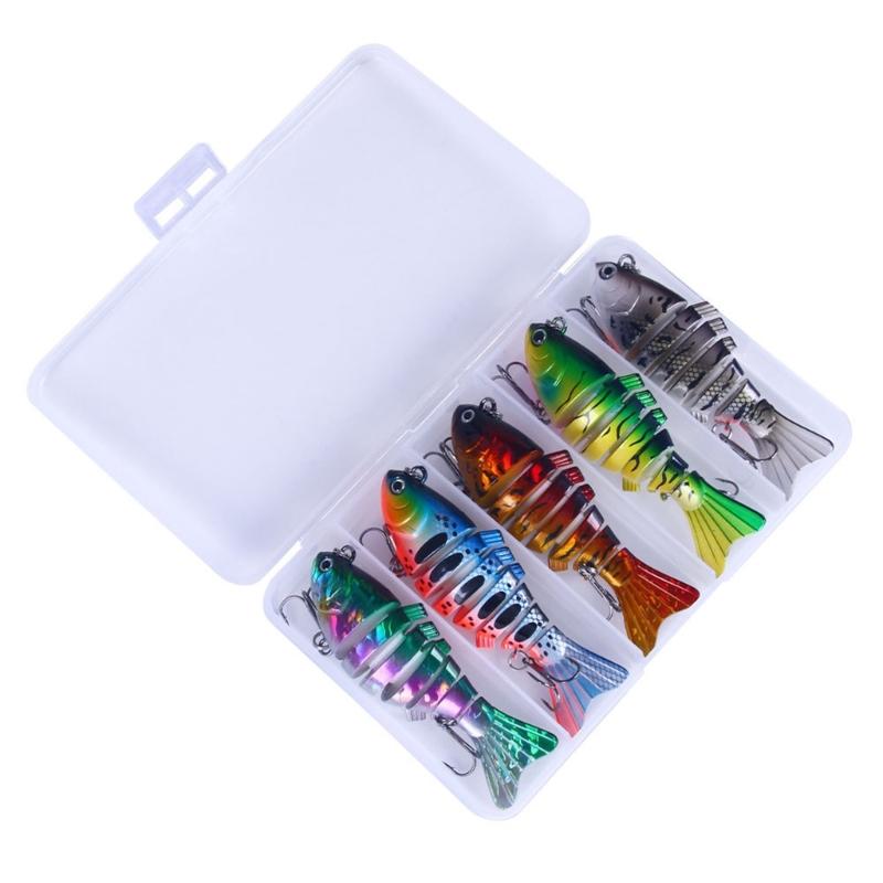 7 Segment Artificial Hard Baits Multi Jointed Swimbaits Swimming Lures with Treble Hook Saltwater Swimbait