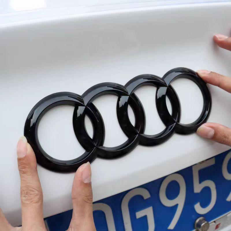 For  Audi A3 A6L A7 A1 A2 A8 A4 A5 Q3 Q5 Q7 Q8 Q2L TT Q6 RS3 RS4 RS5 RS6 4 Rings ABS Car Front Hood Emblem Bonnet Logo Rear Logo