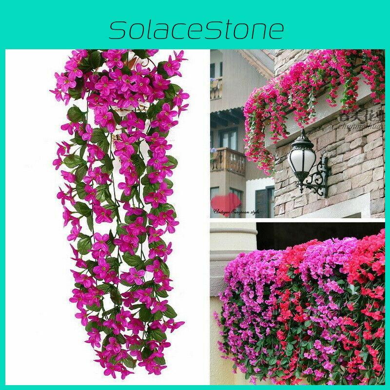 Lifelike Artificial Fake Hanging Flowers Vine Plant For Home And Garden Decor