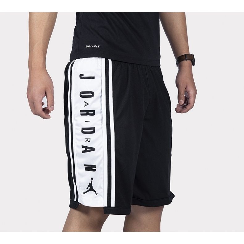 Jordan HBR Quick-Drying Breathable Basketball Shorts Men Bottoms Black White BQ8393-010