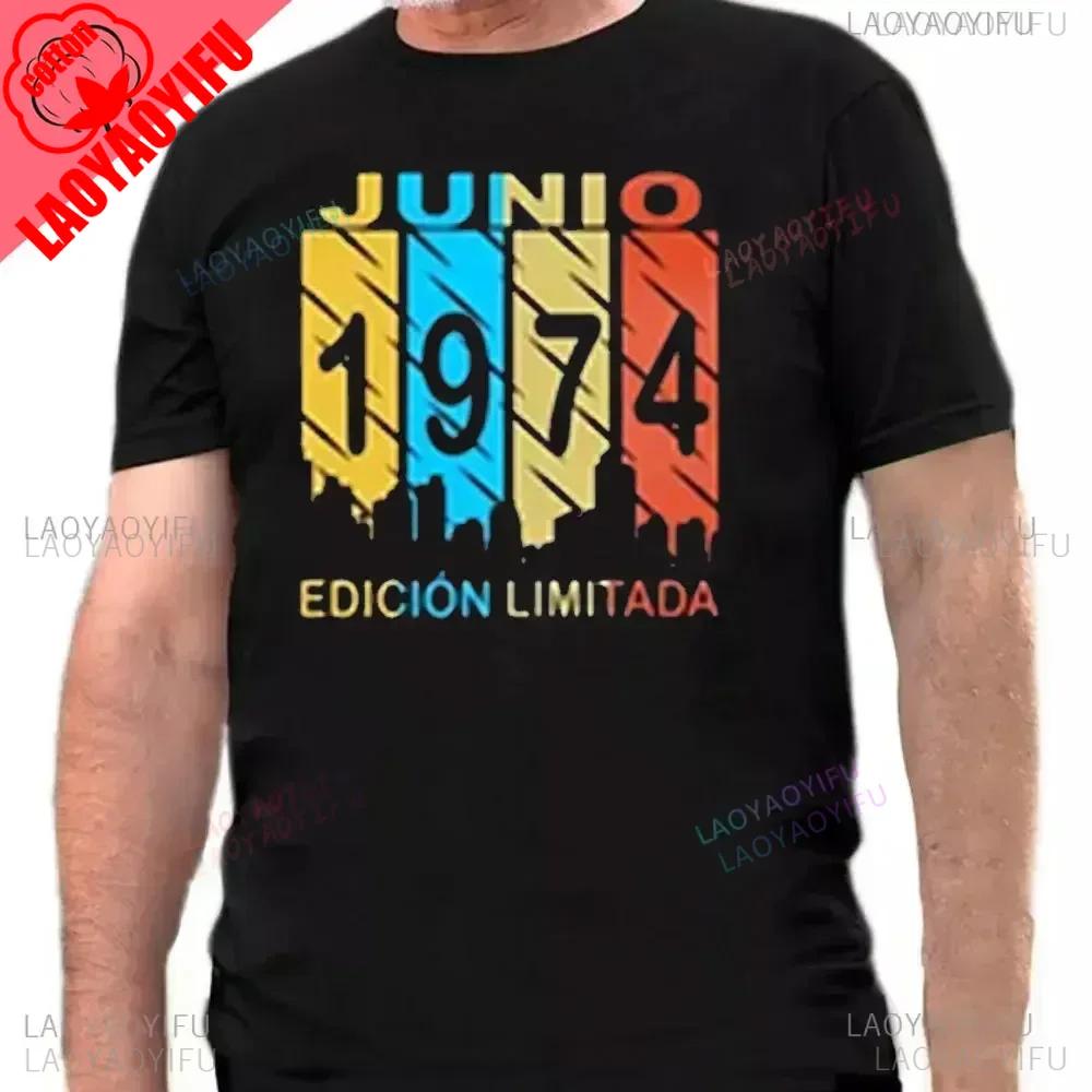 Made In 1974 Limited Edition Print Birthday Gift Tshirt Mens Cotton Tees 51 Years Old Short Sleeve Tshirt Gift Creative Tops