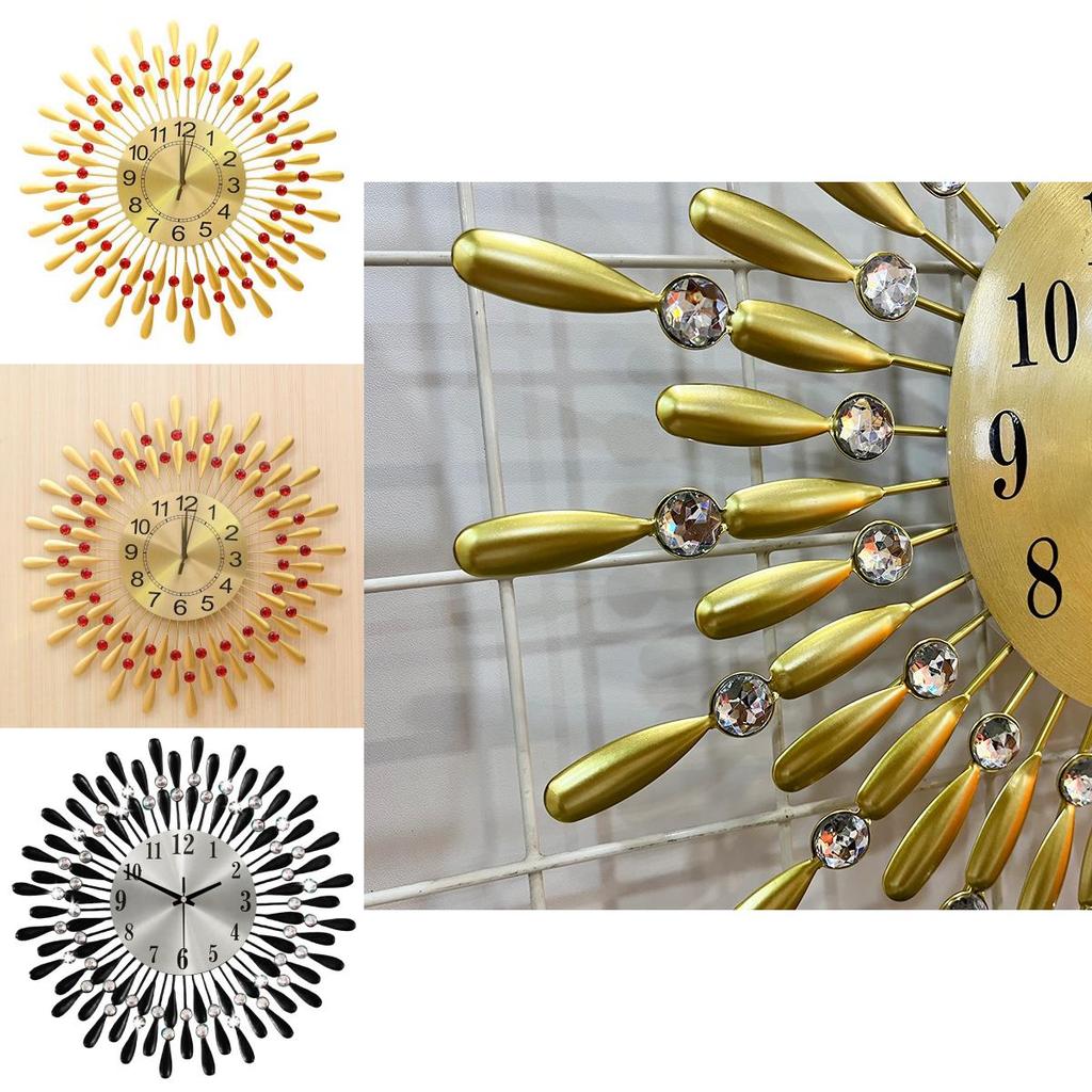 Modern Iron Art Wall Clock With Silent Sweep Movement For Living Room Decor