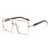 Zinc Zinc Alloy Double-bar Sunnies Eyewear Anti-UV Plain Glasses Unisex Polarized Sunglasses  Summer