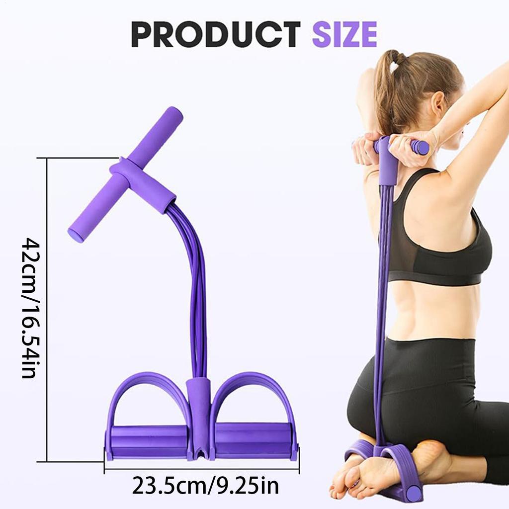 6-tube Elastic Yoga Pedal Pull Resistance Band Suitable for Abdominal/Waist/Arm/Leg Stretching Slimming Training