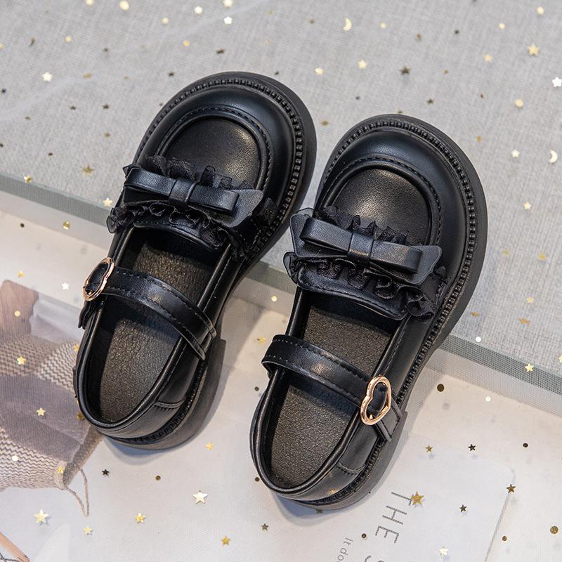 

Кожаная обувь для девочек 2025 весна и осень новая обувь принцессы для маленькой девочки детская студенческая обувь для выступлений повседневная обувь Мэри Джейн 37 чёрный