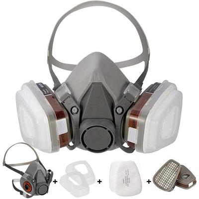 Reusable Half Mask Respirator 6200 With Filter - Painting, Welding, Woodworking Safety Mask For Dust, Chemicals, Fumes Protection