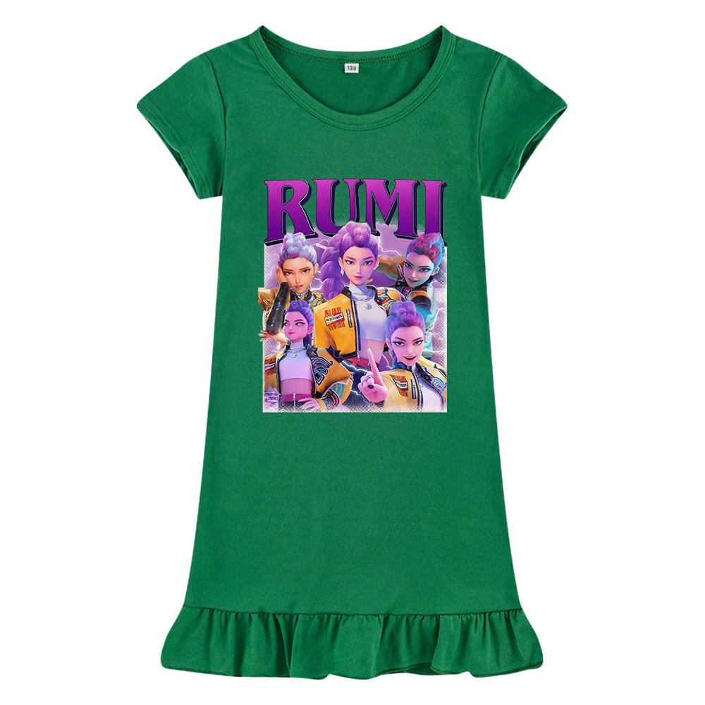 Hot Selling Kpop Witch Hunting Girl Group Print Girls Dress Ice Silk Nightdress 5971