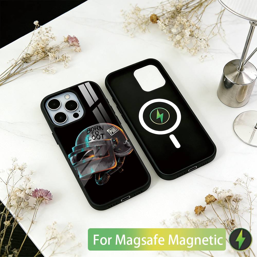 

Game P-U-B-G Phone Case For iPhone17,16,15,14,13,12,11 Plus,Pro Magnetic For Magsafe Wireless Charging iPhone12mini