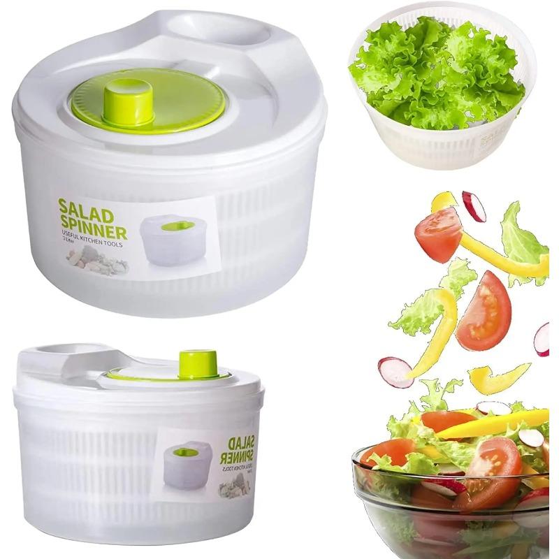 Manual Vegetable Salad Spinner Lettuce Dryer, Kitchen Fruit Veggie Washing Basket with Drain