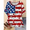 Women's Round Neck T-Shirt - Casual American Flag Print Casual Street Femalewear Summer Oversized T-Shirt Fashion Y2k Clothing