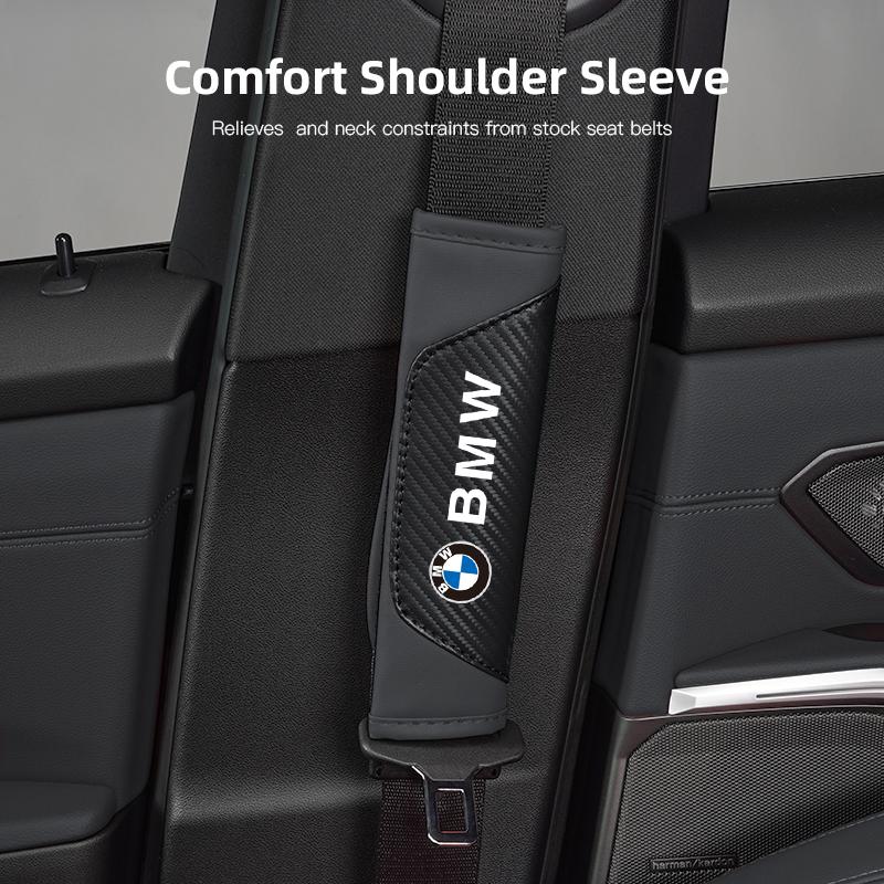 2xCar Seat Belt Shoulder Cushion Protective Cover Keychain Accessories For BMW X1 X2 X3 X5 X4 X6 X7 iX3 F20 F10 F07 E70 E46 E90 ZCHJ4