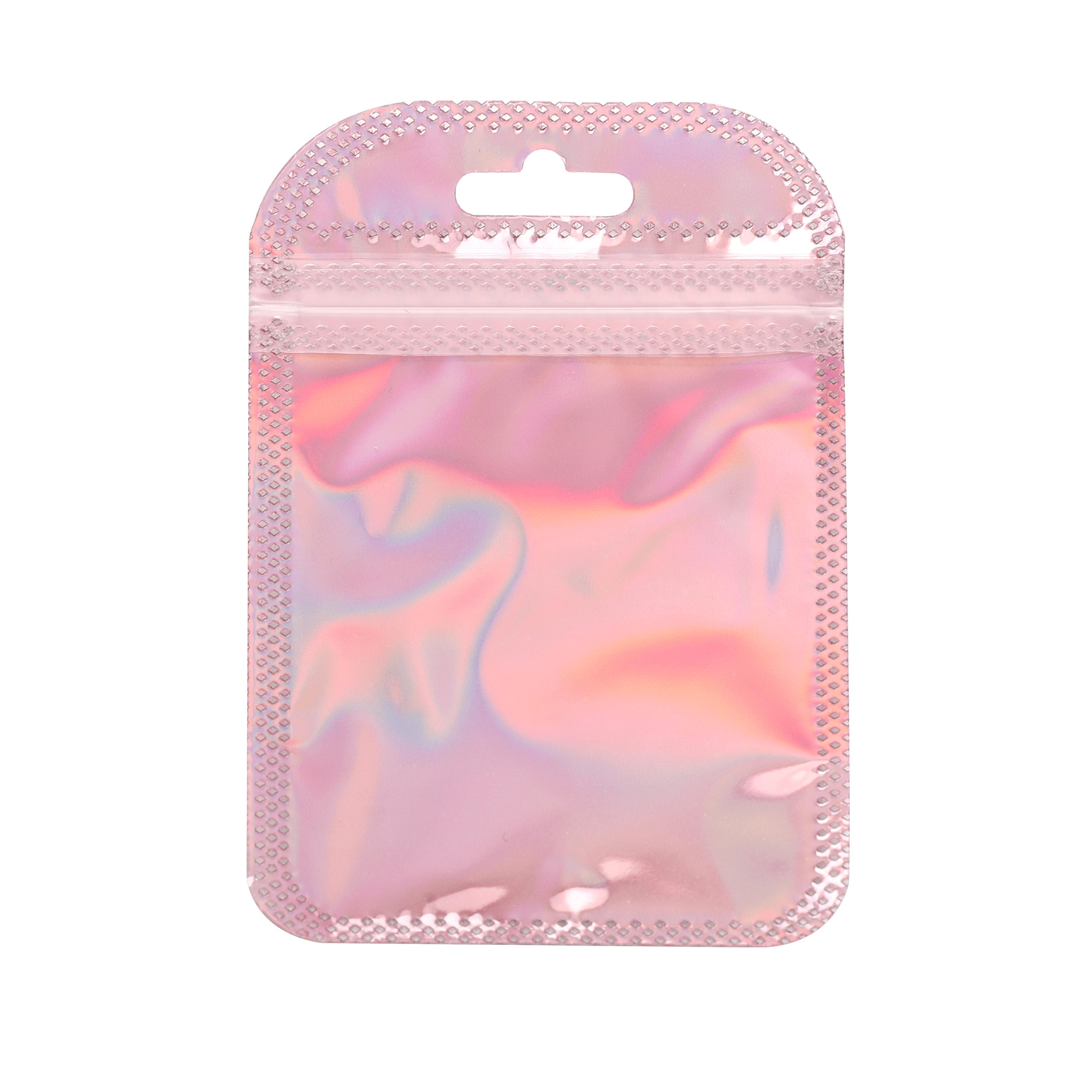 

10 шт. Пластиковий пакет для пакування ювелірних виробів лазерного кольору, пакет для намистин ручної роботи, упаковка 7x11cm 10pcs червоний