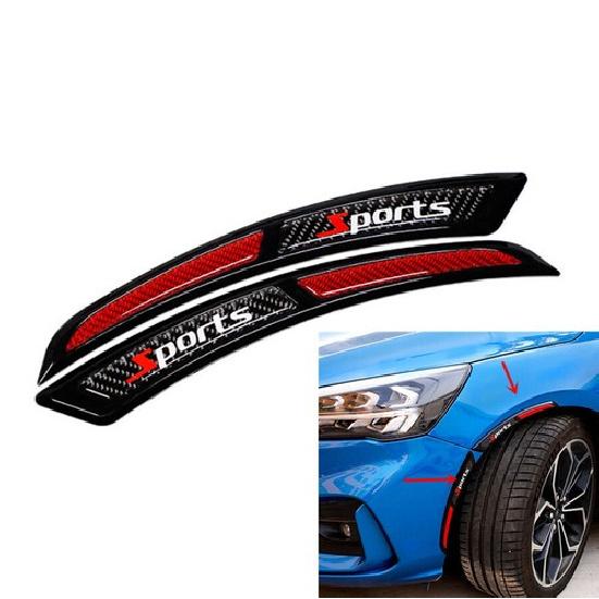 2Pcs Universal Carbon Fiber Car Wheel Fender Flares Cover Trim Protector Sticker