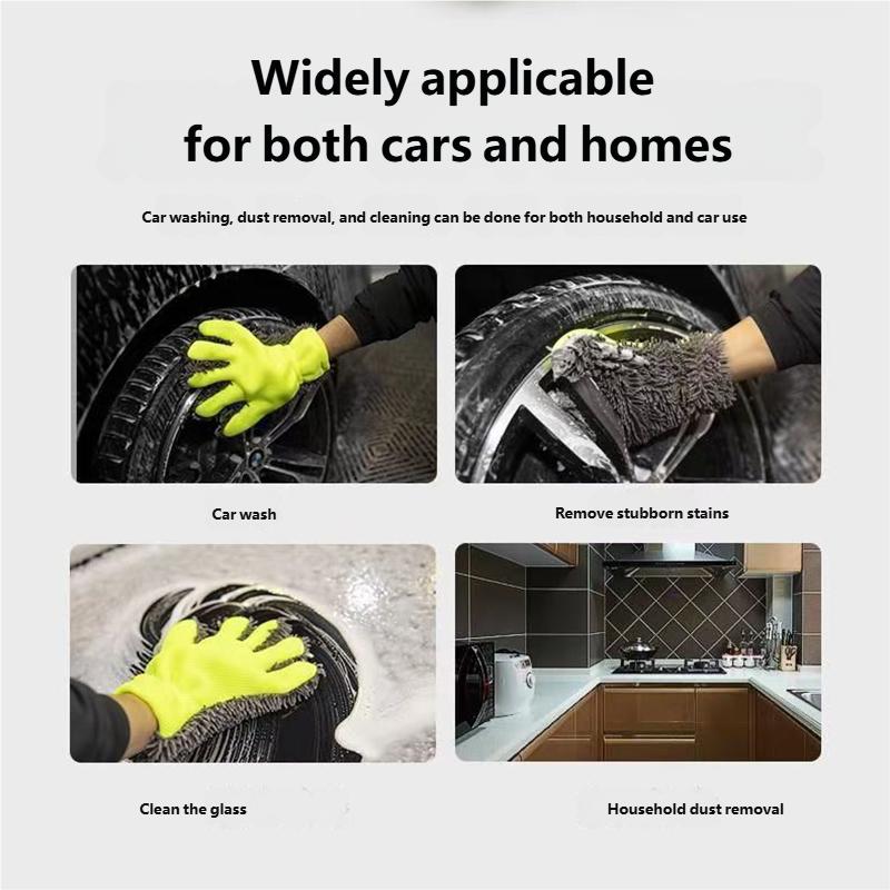 Microfiber Car Washing Gloves Cleaning Tool Car Detailing Dust Removal Mitts 5-Finger Wash Glove for Car Home Effective Clean