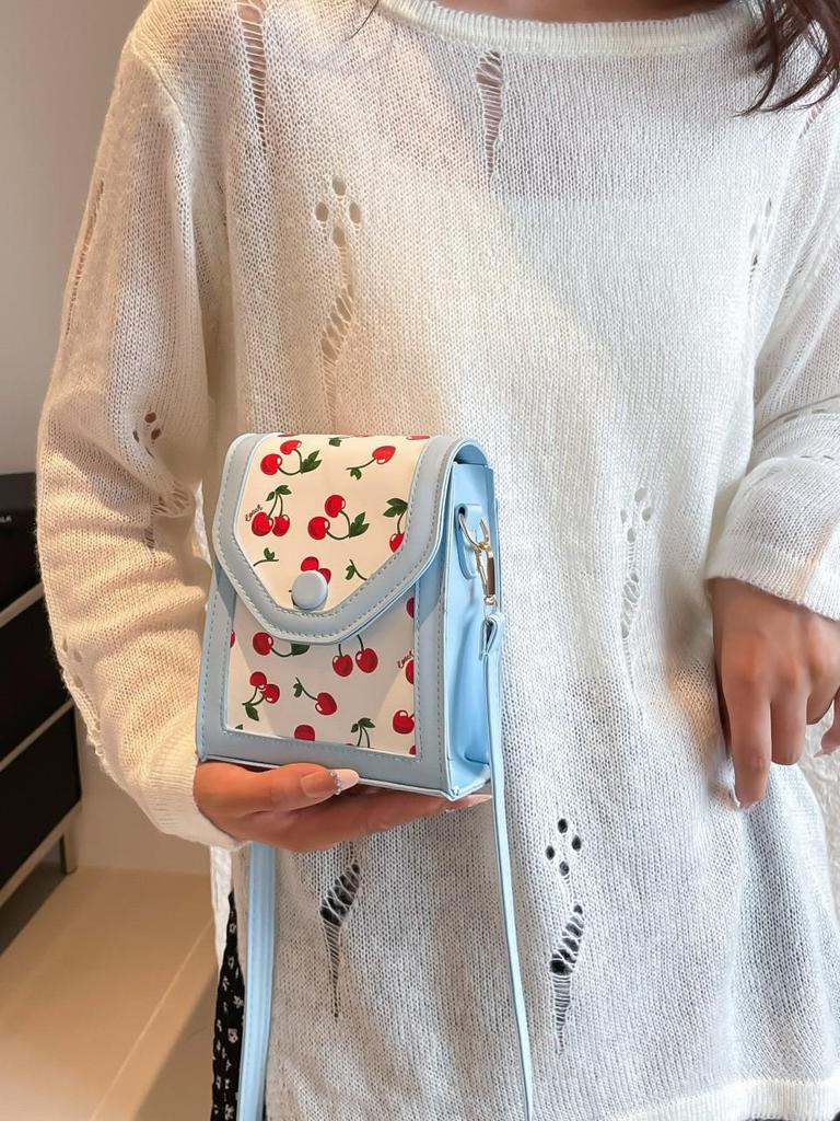 2025 Trendy Fresh Sweet Mori Style Women's Crossbody Phone Bag with Ins Print