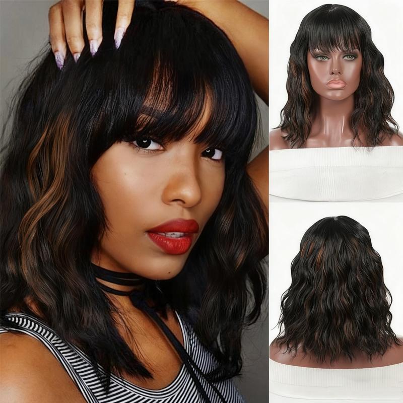 14Inch Pink Wig for Women Short Wavy Pastel Pink Wigs with Lace Shoulder Length Middle Part Curly Wavy Wig
