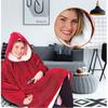 Lazy Blanket Hooded Fleece Jacket Thickened TV Blanket Lazy Blanket Pajama Hoodie Made of Polyester Material