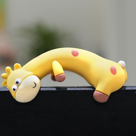 4 Buc Figurine Desen Animat Decorare Monitor Calculator Fruct Pisică Extinctor Girafă Zeul Bogăției Statuetă Sculptură Rășină Ornament Bord Mașină