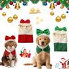 New Christmas Bow Plush Hat Pet Clothing Pet Hat Scarf Headgear