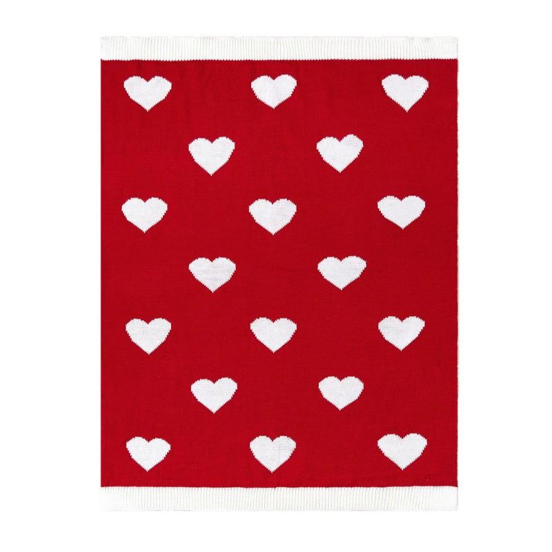 Soft Knitted Baby Love Heart Blanket Stroller Crib Car Seat Toddler Swaddle Wrap Lightweight Air Conditioner Throw