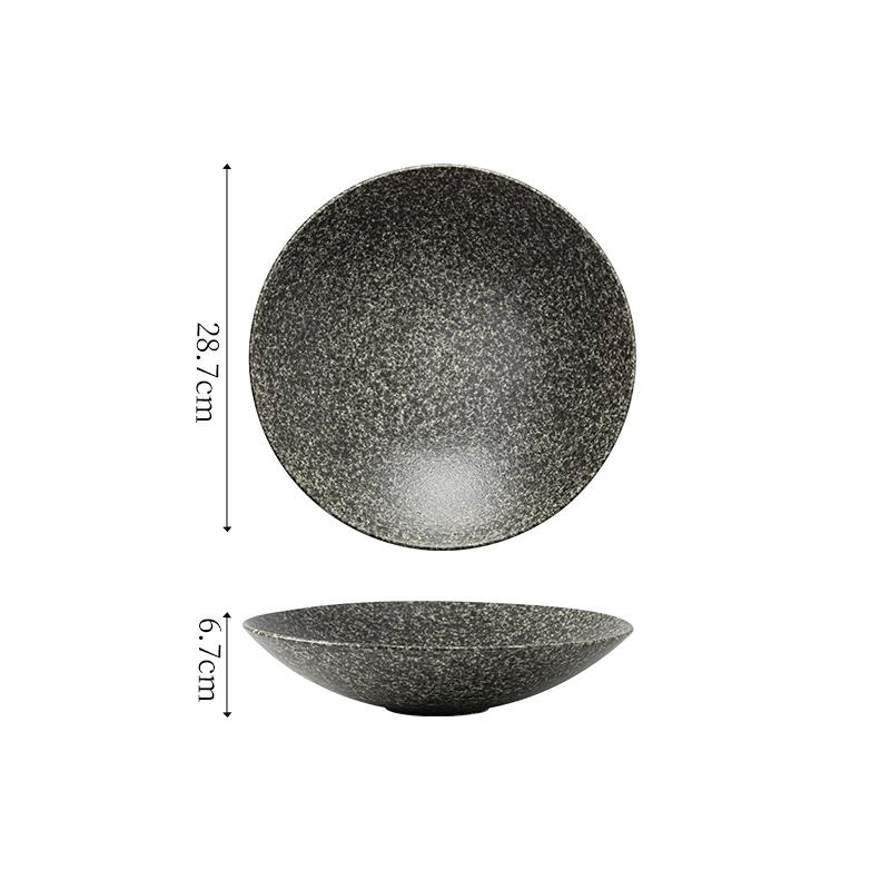 Kreativt Stengodsmönster Keramisk Djup Tallrik Restaurang Tjock Sopptallrik Salladstallrik Pastatallrikar Serveringstallrikar Utvald Servis